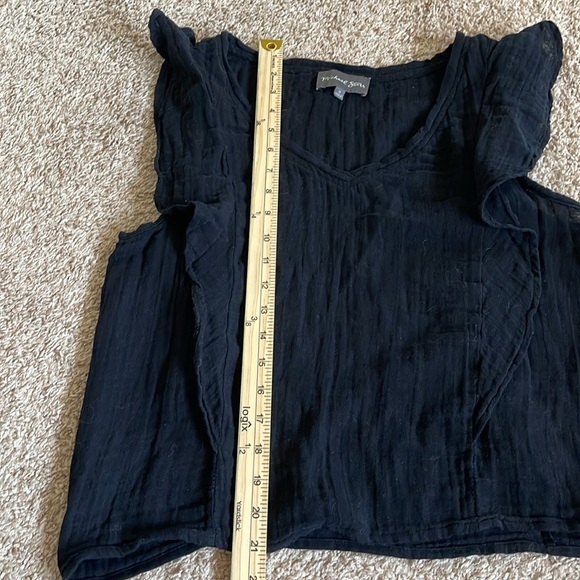 Michael Stars gauze v-neck ruffle top - Picture 3 of 6